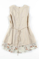 Beige Floral Mini Dress