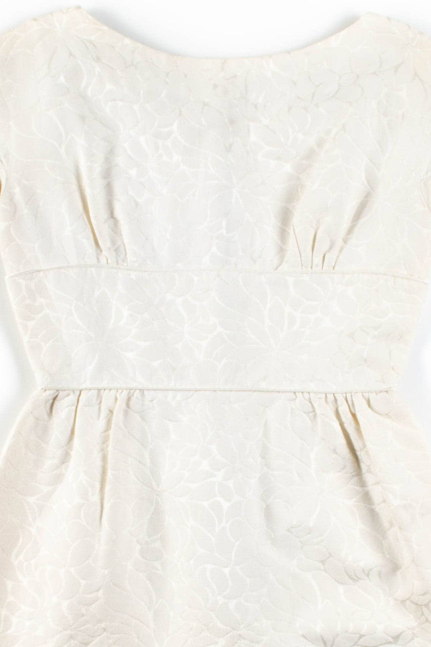 White Satin Floral Dress