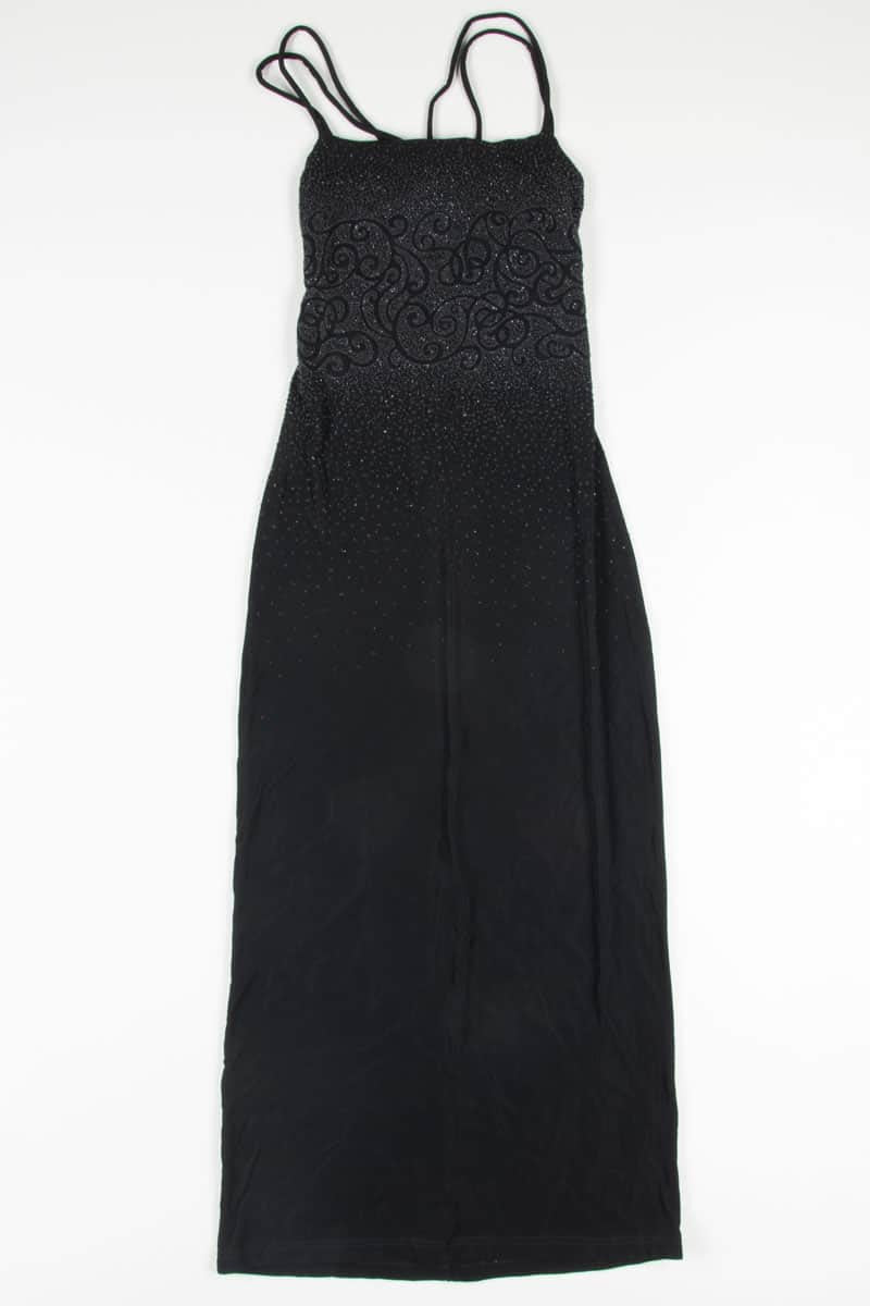 Beaded Strappy Back Prom Dress