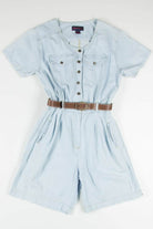 Belted Denim Romper