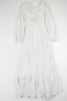 Vintage White Dotted Lace Trim Prairie Dress