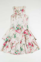 80s Floral Ruffle Vintage Dress