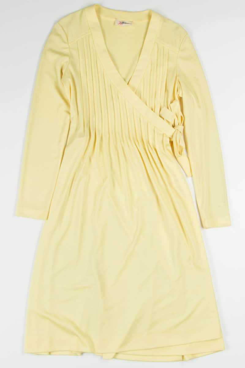 Vintage Yellow Wrap Dress