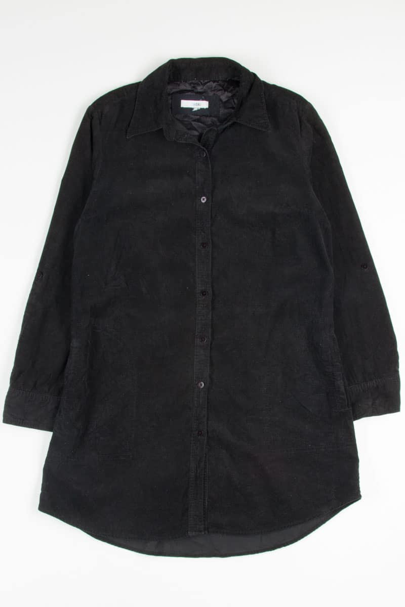 Black Corduroy Shirt Dress 1