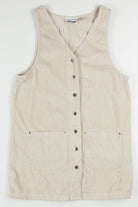 Cream Corduroy Button Front Dress