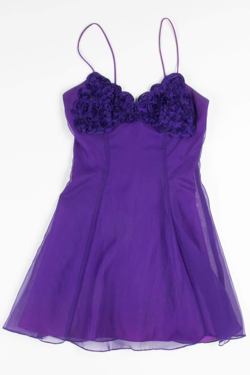 Purple Rosette Swing Dress