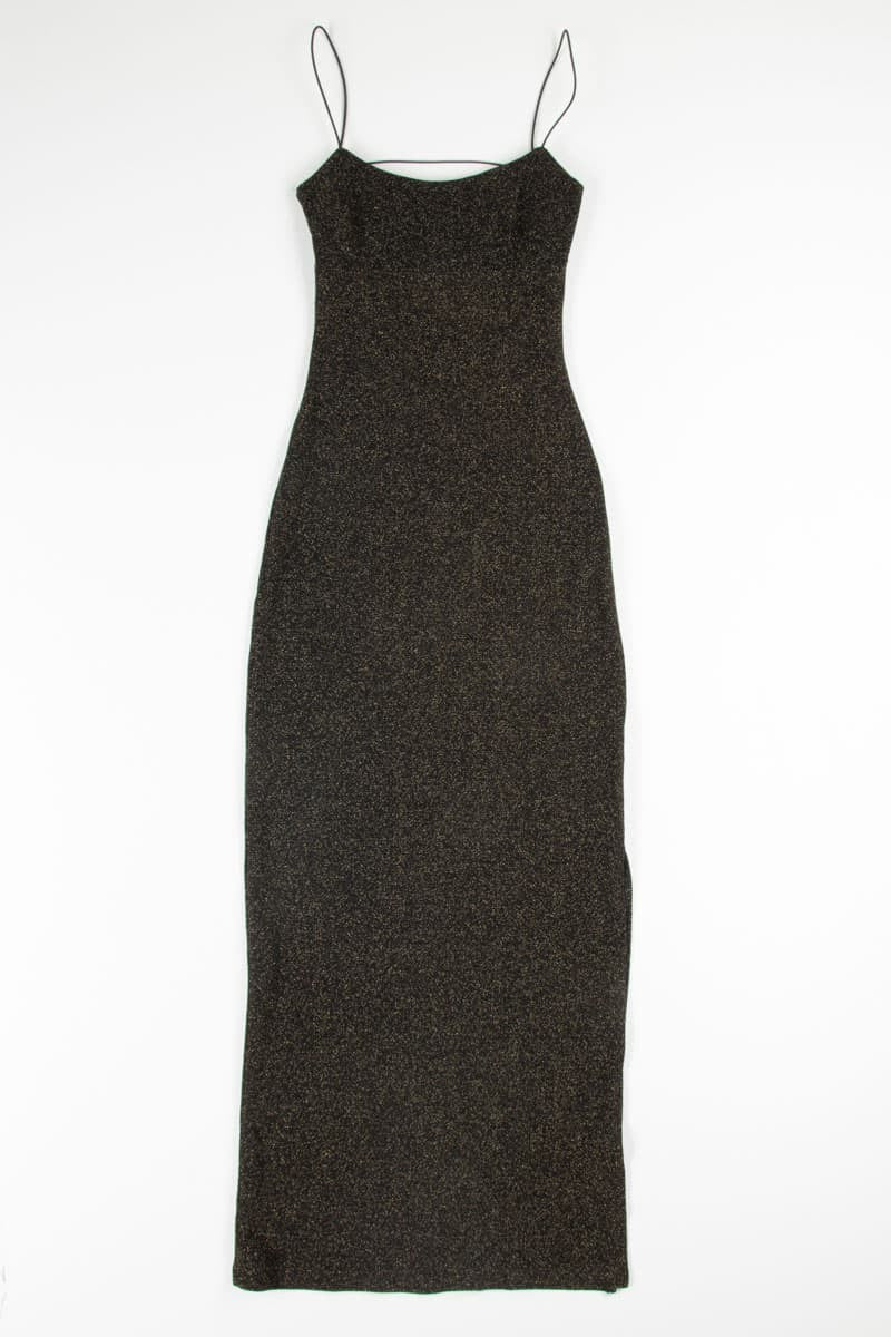 Black Glitz Low Back Prom Dress