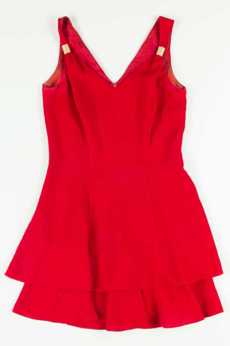Red Chiffon Double Layer Party Dress