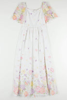 Flutter Sleeve Floral Maxi Dress