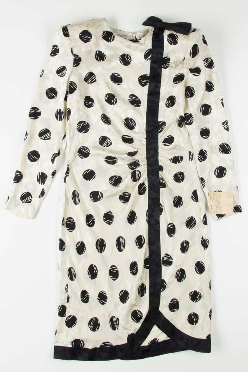 Polka Dot Adrianna Papell Silk Vintage Dress