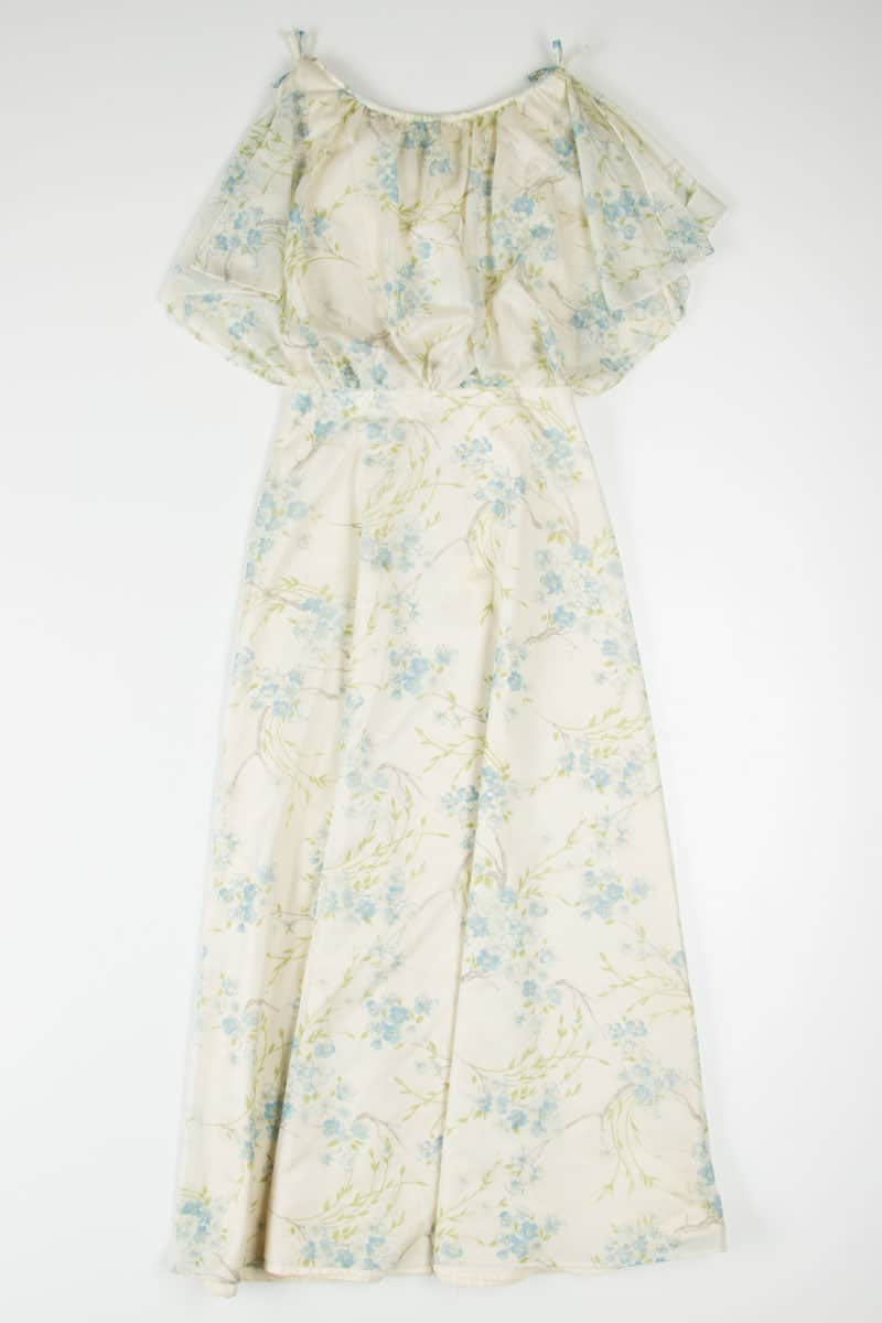 Mesh Overlay Floral Maxi Dress