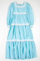 Blue Polka Dot Peasant Dress