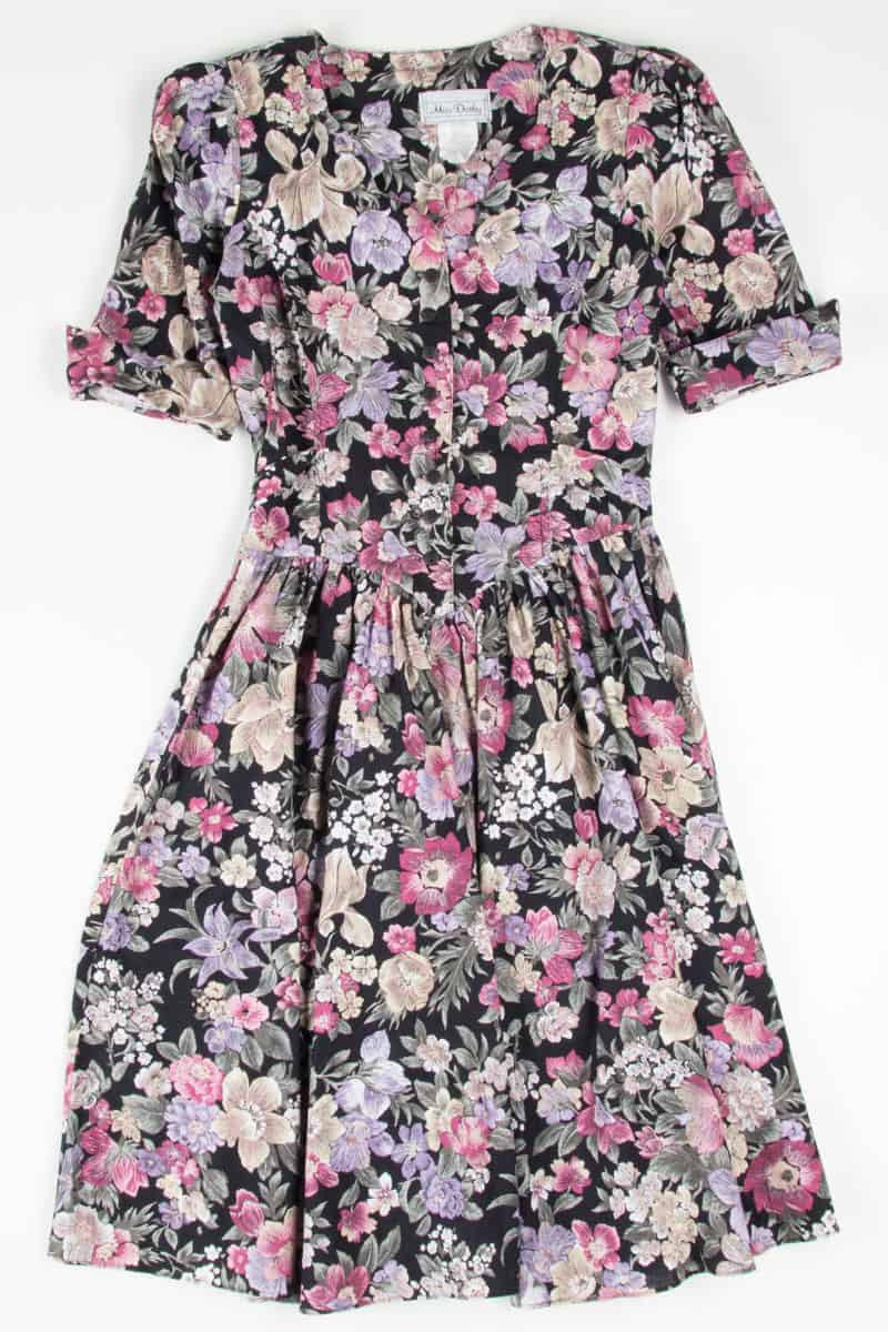 90s Black Floral Dress