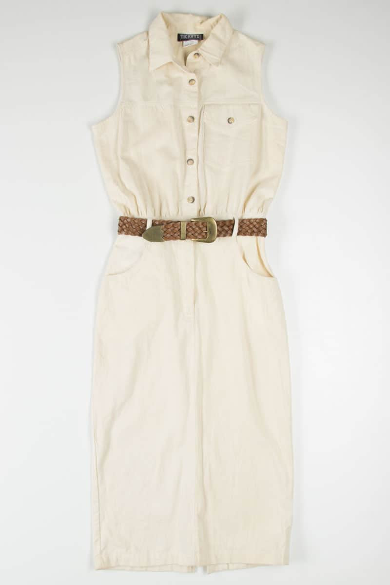 Cream Denim Shirt Dress