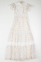 Ditsy Floral Lace Trim Peasant Dress
