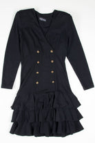 Vintage 90s Suit Coat Ruffle Dress