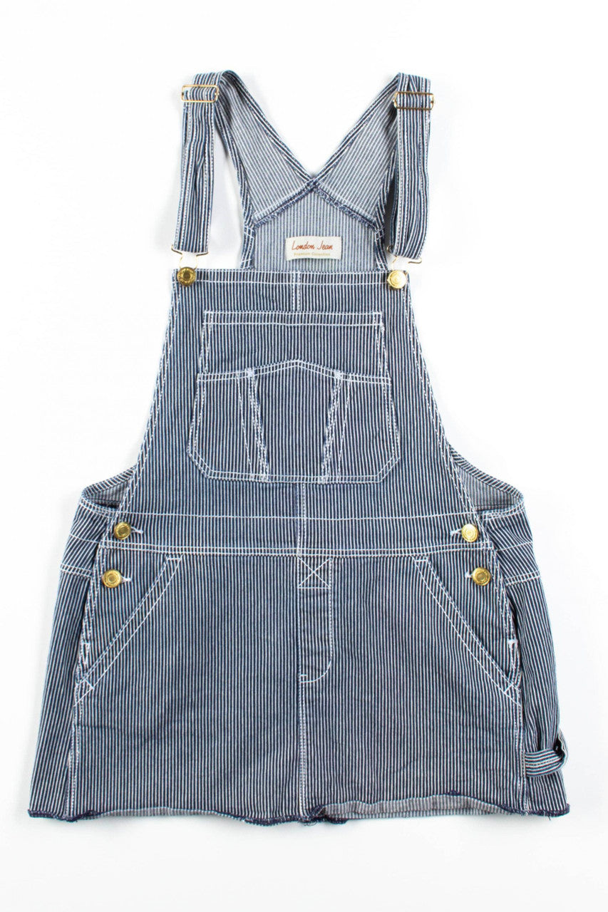 Striped Overall Denim Pinafore