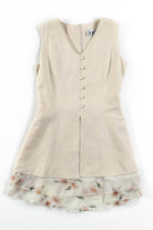Beige Floral Mini Dress