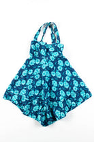 Blue Floral Cross Strap Dress