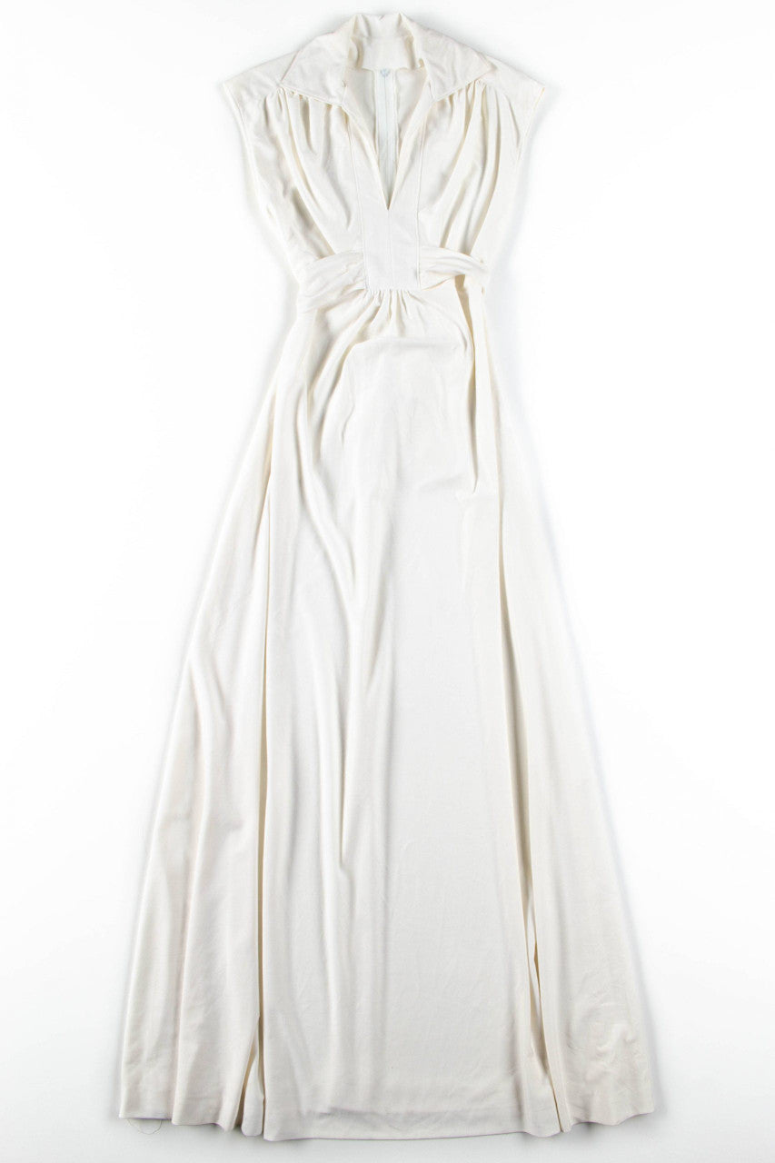 White Sleeveless Maxi Dress