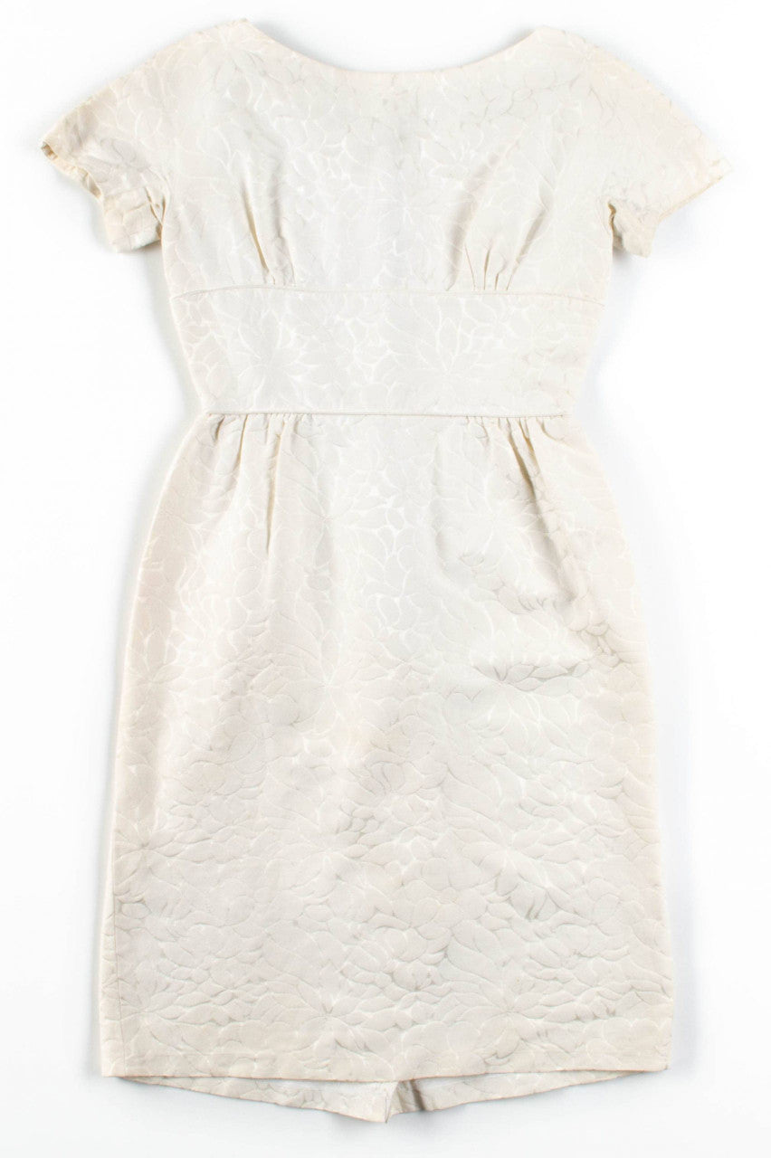 White Satin Floral Dress