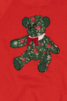 Vintage Embroidered Teddy Bear Raglan Sweatshirt (1990s)