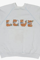 Vintage Embroidered "LOVE" Teddy bears Pixel Stitch Raglan Sweatshirt (1990s)