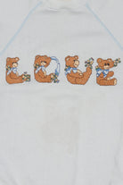 Vintage Embroidered "LOVE" Teddy bears Pixel Stitch Raglan Sweatshirt (1990s)