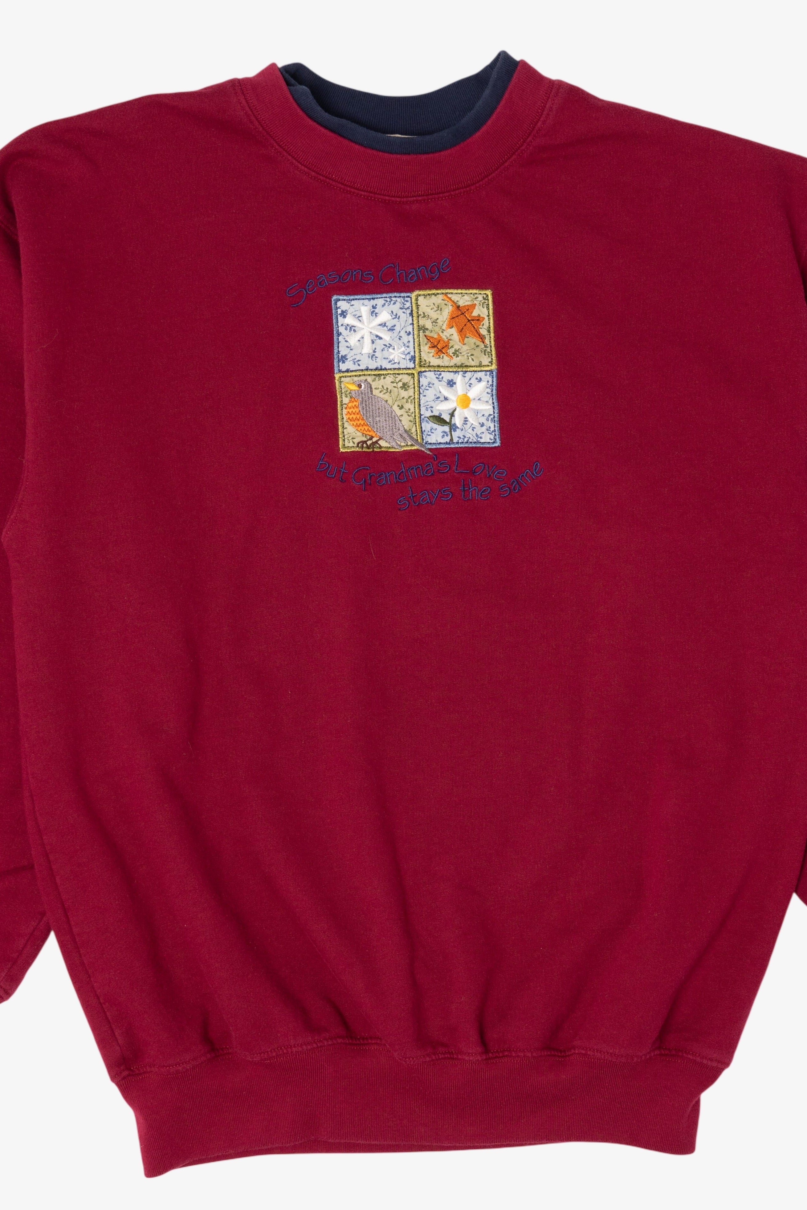 Vintage "Seasons Change But Grandma's Love Stays The Same" Embroidered Sweatshirt (1990s)