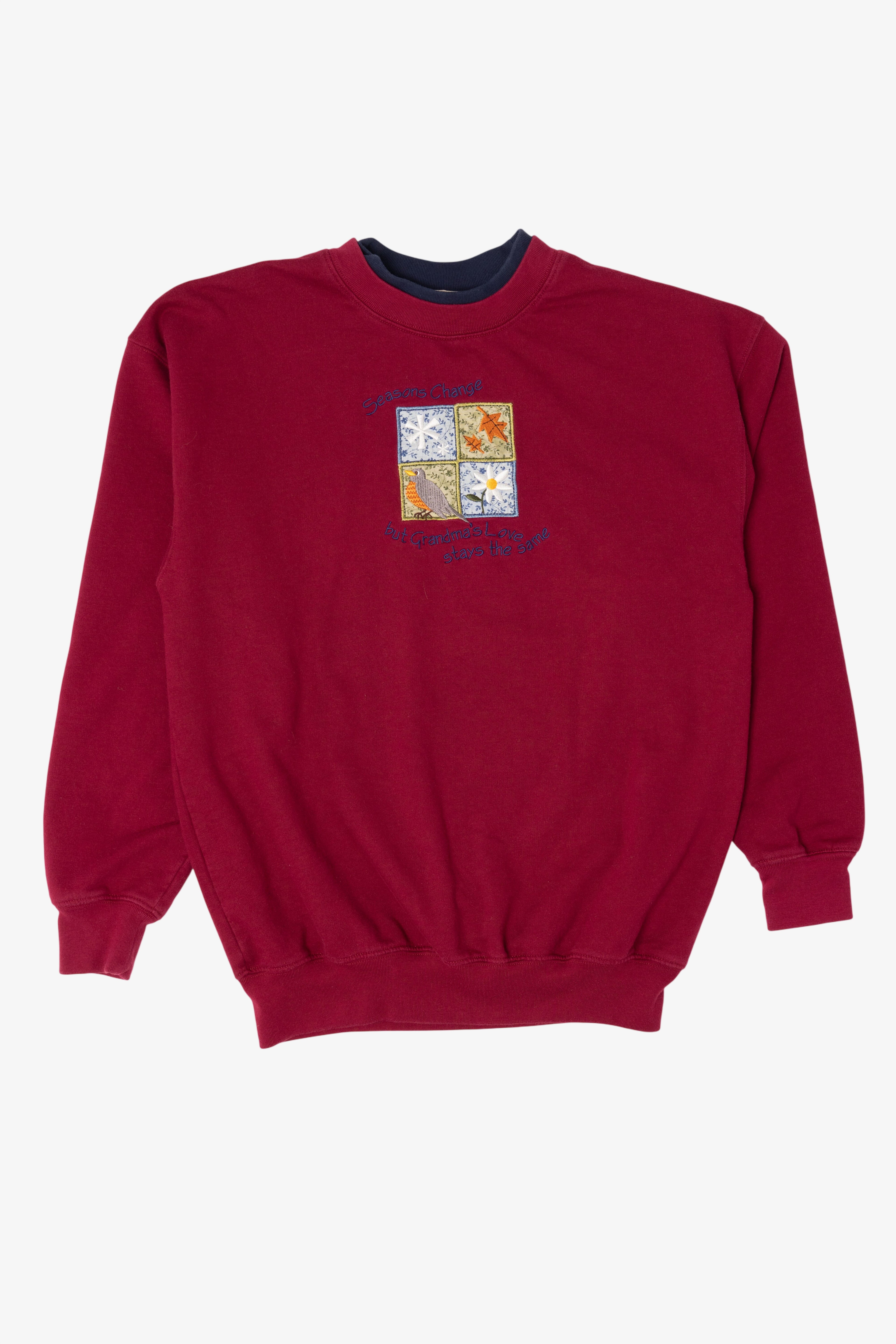 Vintage "Seasons Change But Grandma's Love Stays The Same" Embroidered Sweatshirt (1990s)
