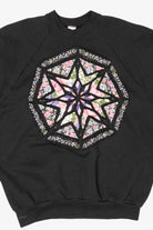 Vintage Star Floral Pattern Raglan Sweatshirt (1990s)