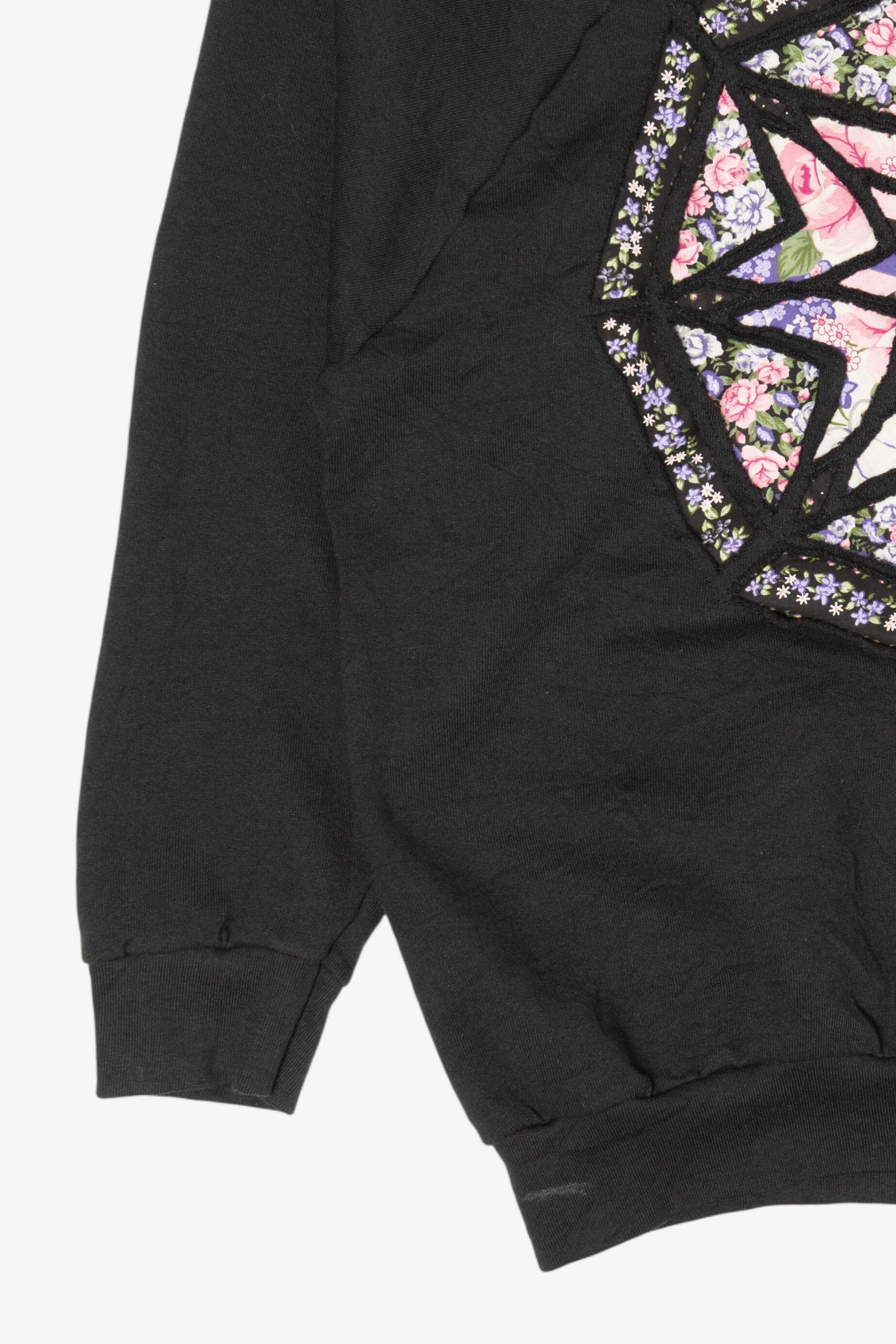 Vintage Star Floral Pattern Raglan Sweatshirt (1990s)