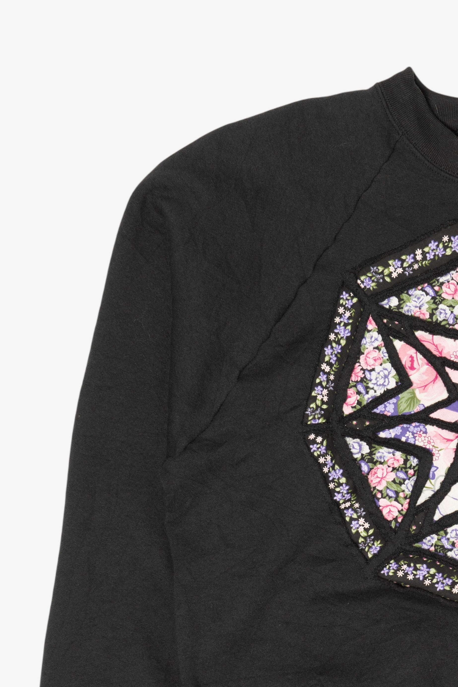 Vintage Star Floral Pattern Raglan Sweatshirt (1990s)