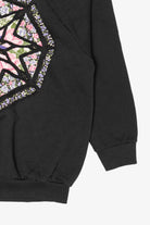 Vintage Star Floral Pattern Raglan Sweatshirt (1990s)