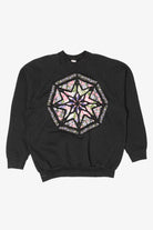Vintage Star Floral Pattern Raglan Sweatshirt (1990s)