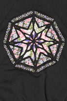 Vintage Star Floral Pattern Raglan Sweatshirt (1990s)