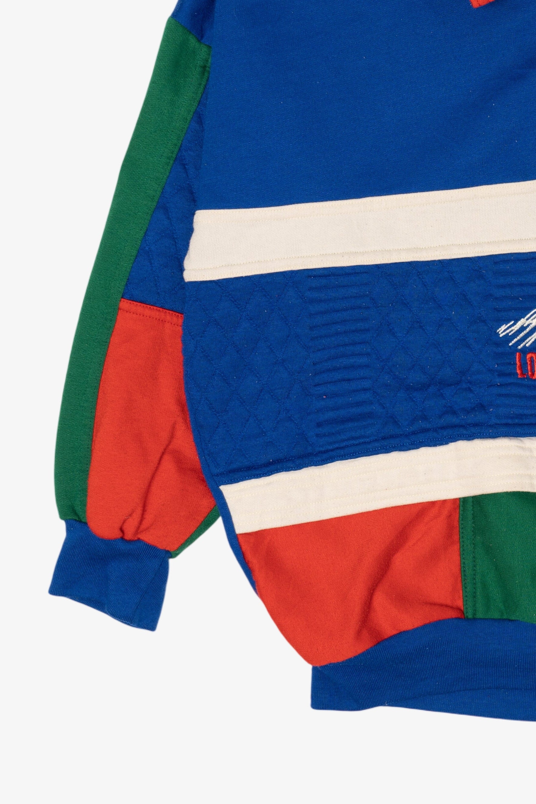 Vintage "Longboards Rule" Color Block Quarter Zip Sweatshirt (1990s)