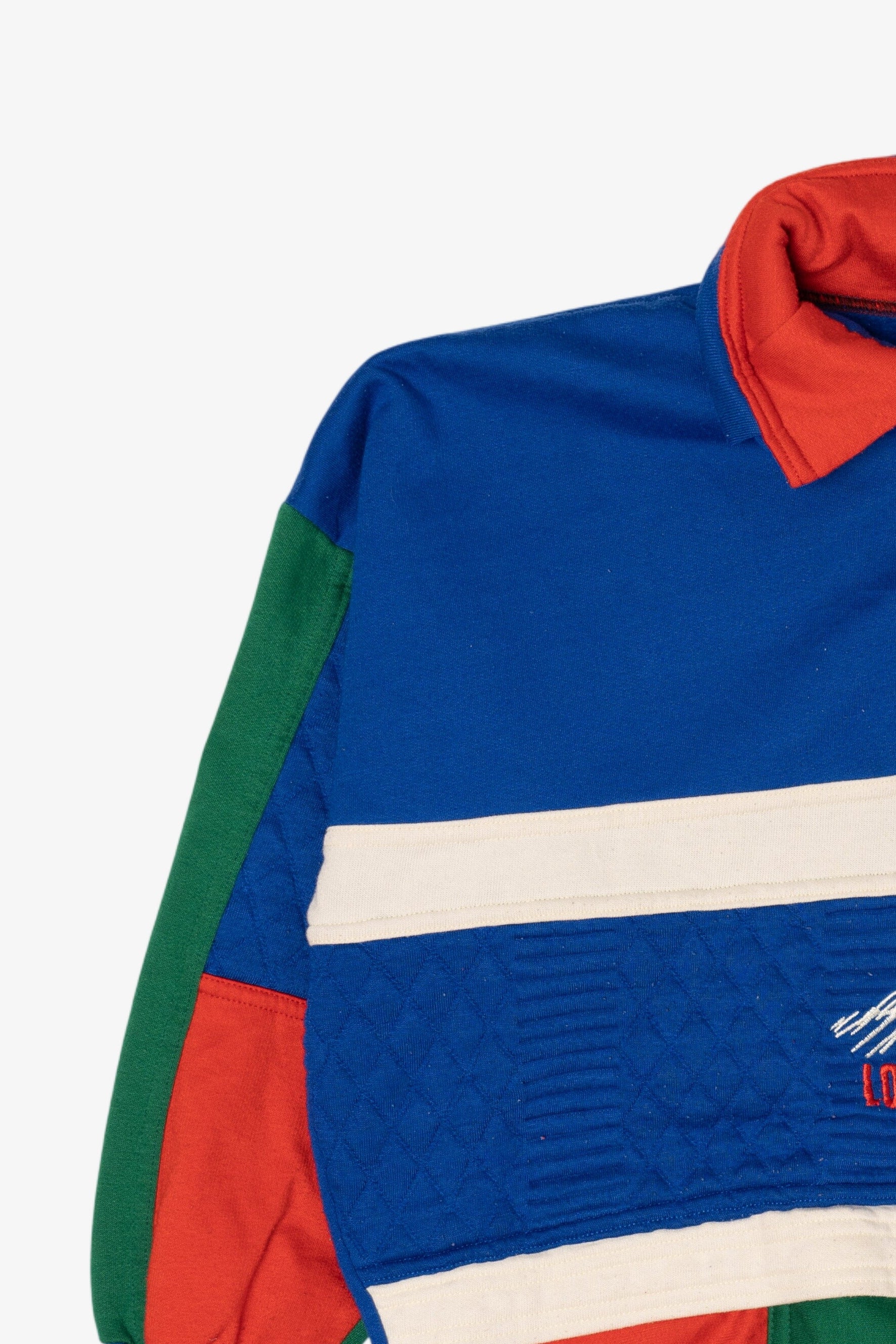 Vintage "Longboards Rule" Color Block Quarter Zip Sweatshirt (1990s)