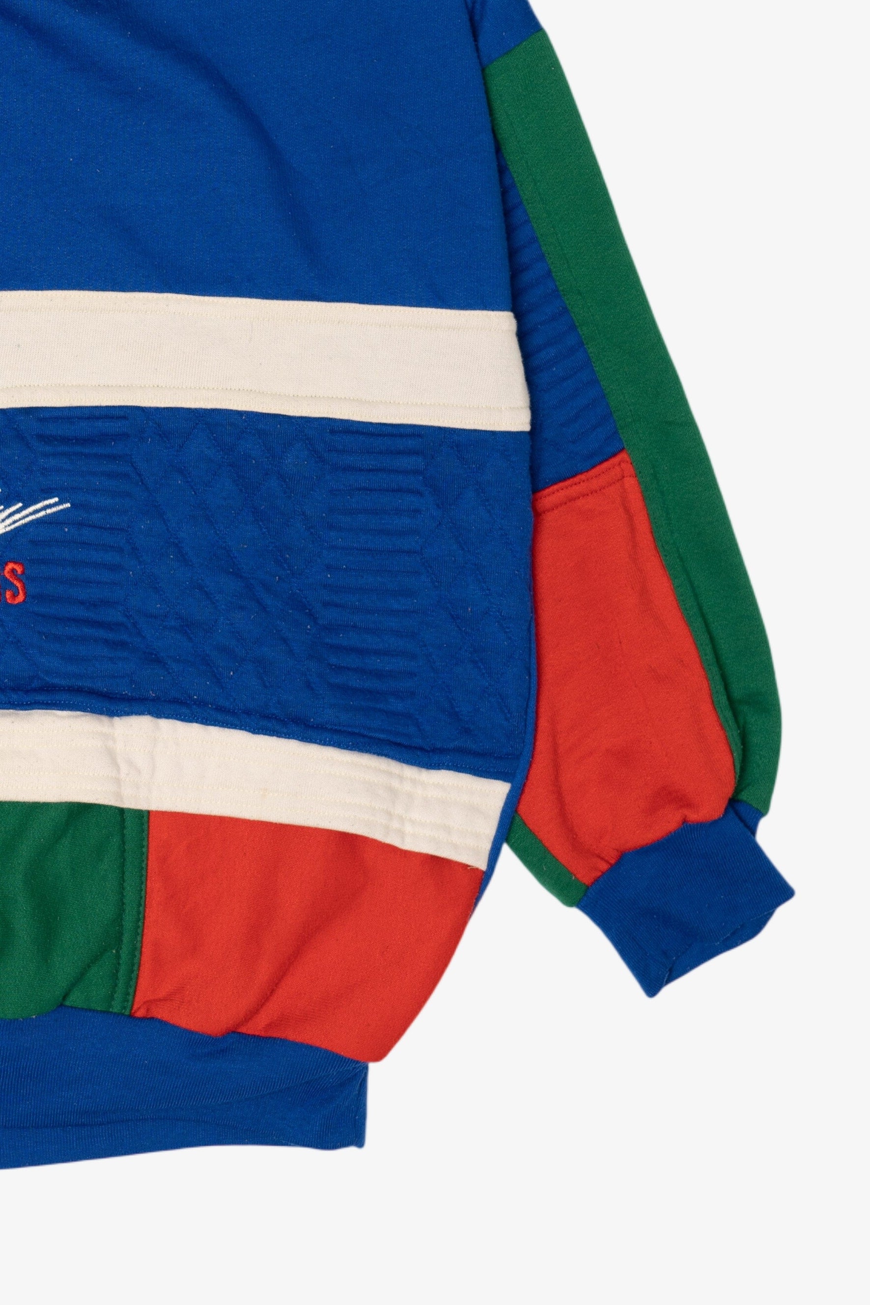 Vintage "Longboards Rule" Color Block Quarter Zip Sweatshirt (1990s)