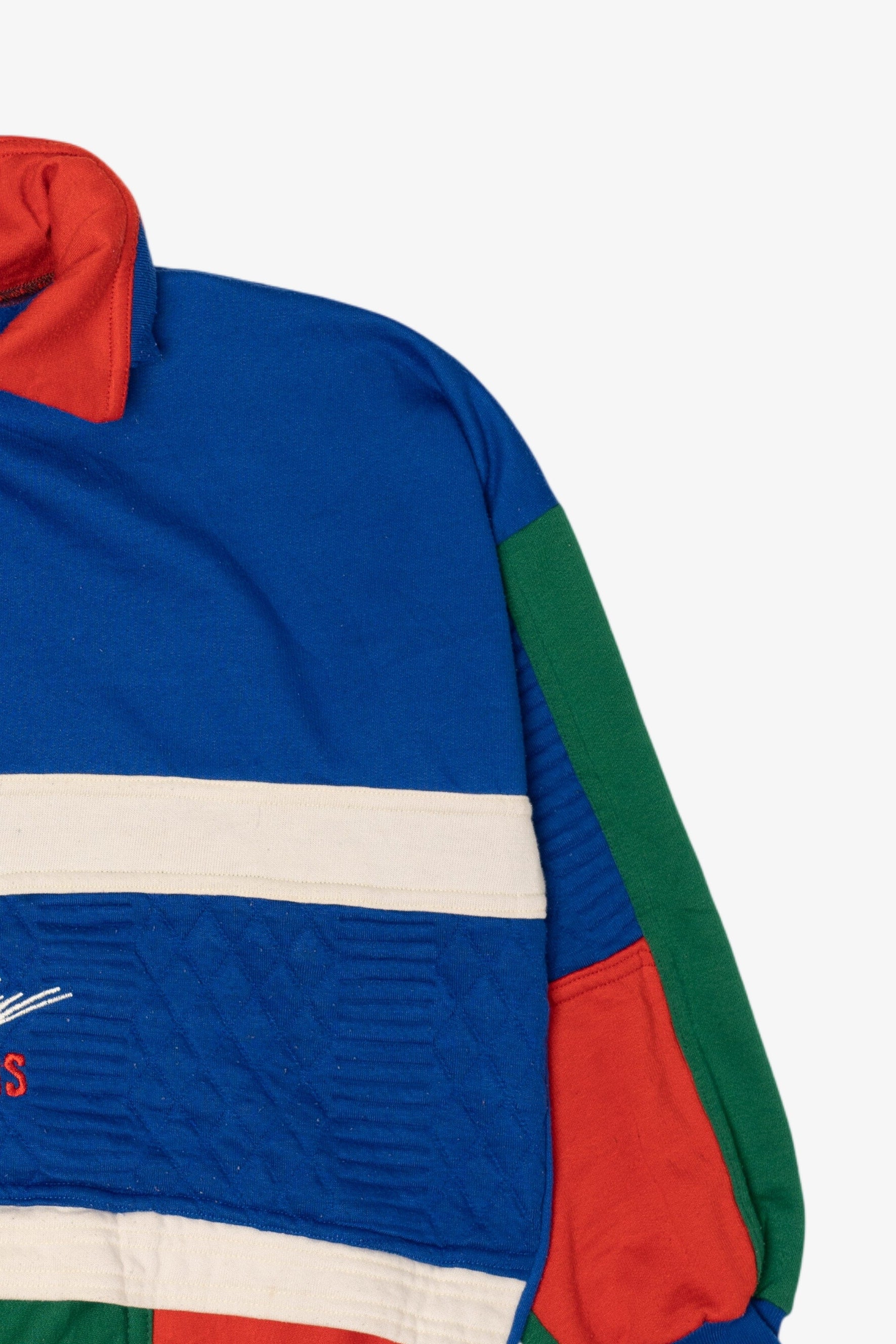 Vintage "Longboards Rule" Color Block Quarter Zip Sweatshirt (1990s)