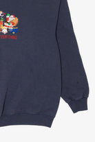 Vintage Navy Blue "Happy Everything" Holidays Sweatshirt (1990s)