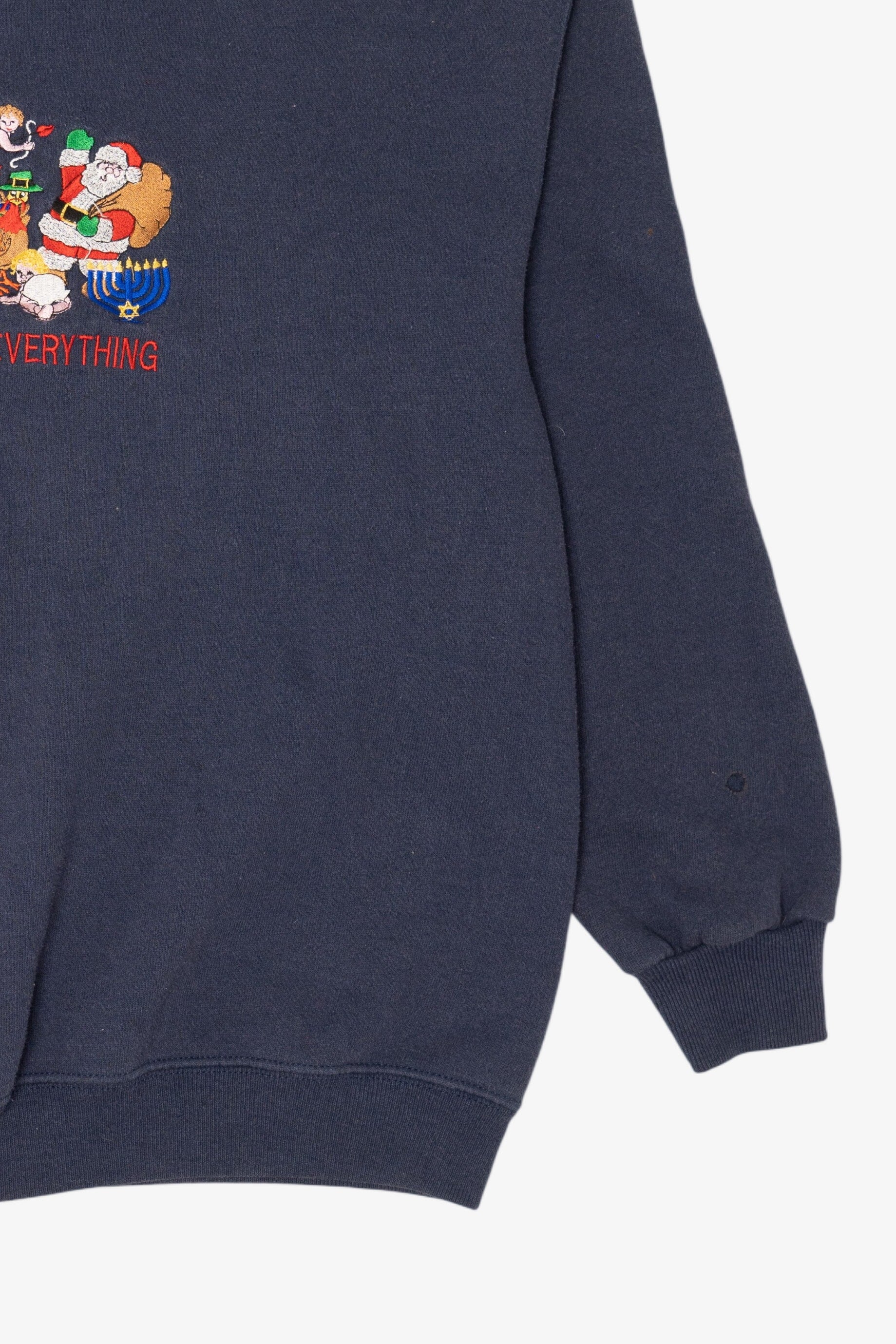 Vintage Navy Blue "Happy Everything" Holidays Sweatshirt (1990s)