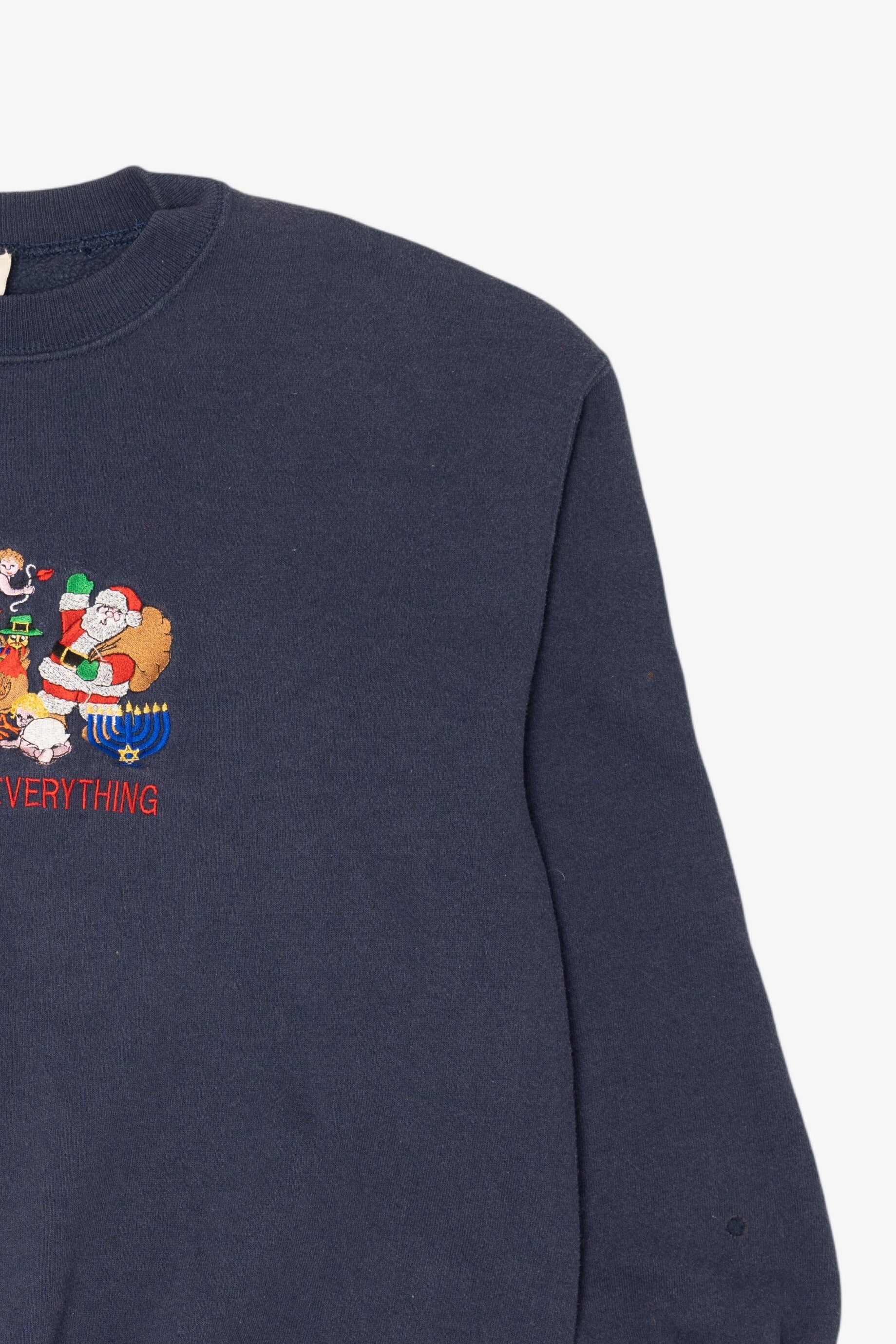 Vintage Navy Blue "Happy Everything" Holidays Sweatshirt (1990s)