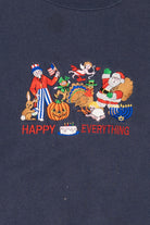Vintage Navy Blue "Happy Everything" Holidays Sweatshirt (1990s)