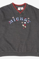 Vintage Dark Gray Embroidered Mickey Disney Sweatshirt (1990s)