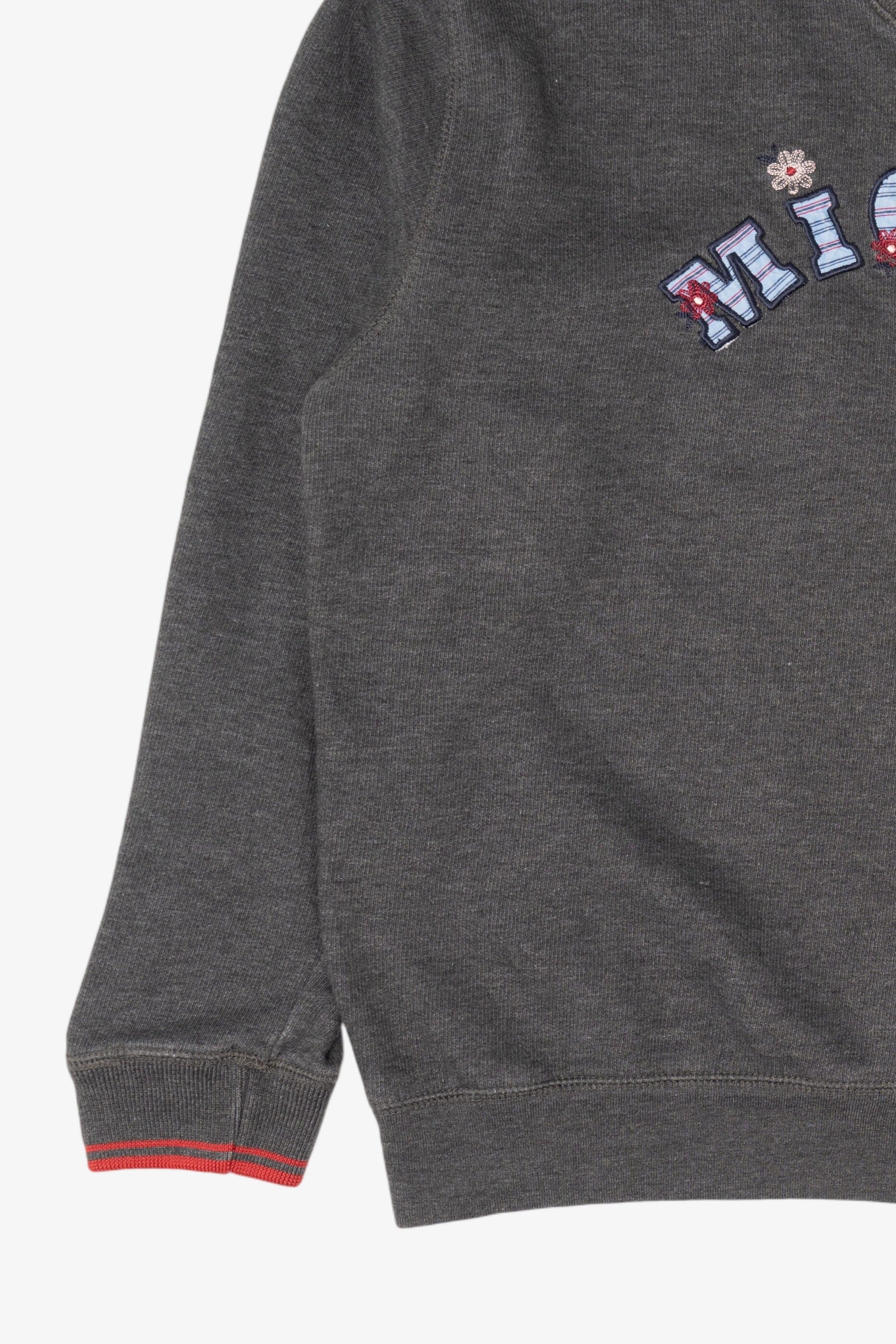 Vintage Dark Gray Embroidered Mickey Disney Sweatshirt (1990s)