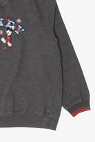 Vintage Dark Gray Embroidered Mickey Disney Sweatshirt (1990s)