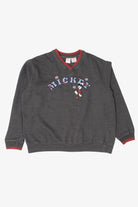 Vintage Dark Gray Embroidered Mickey Disney Sweatshirt (1990s)
