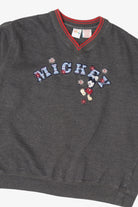 Vintage Dark Gray Embroidered Mickey Disney Sweatshirt (1990s)