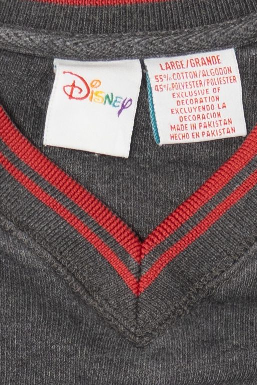 Vintage Dark Gray Embroidered Mickey Disney Sweatshirt (1990s)
